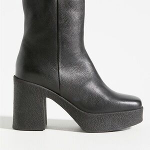 Seychelles Black Platform Block-Heel Leather Boots